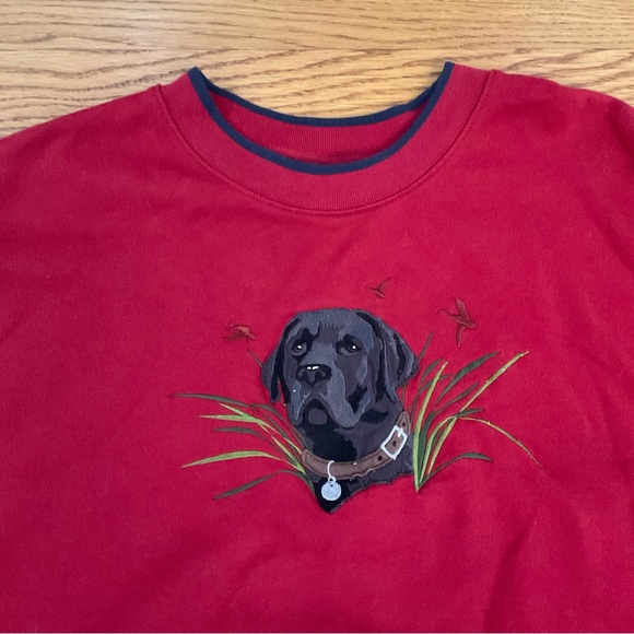 M&C - Vintage Sport Men/Women Crimson Red Black LabHunting Dog Sweatshirt XL - Picture 4 of 7